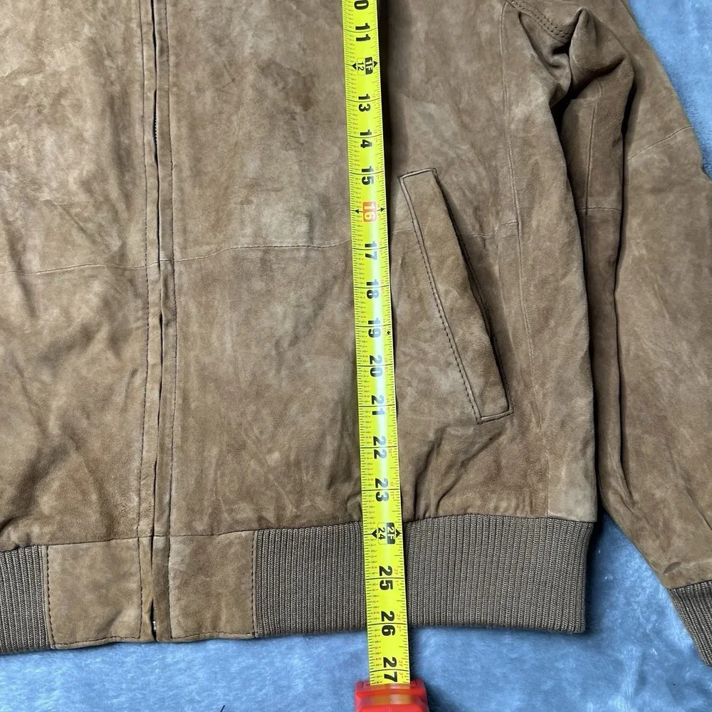 Jos  A Bank Jacket Men Size Large Brown Bomber Signature Collection Preppy Suede